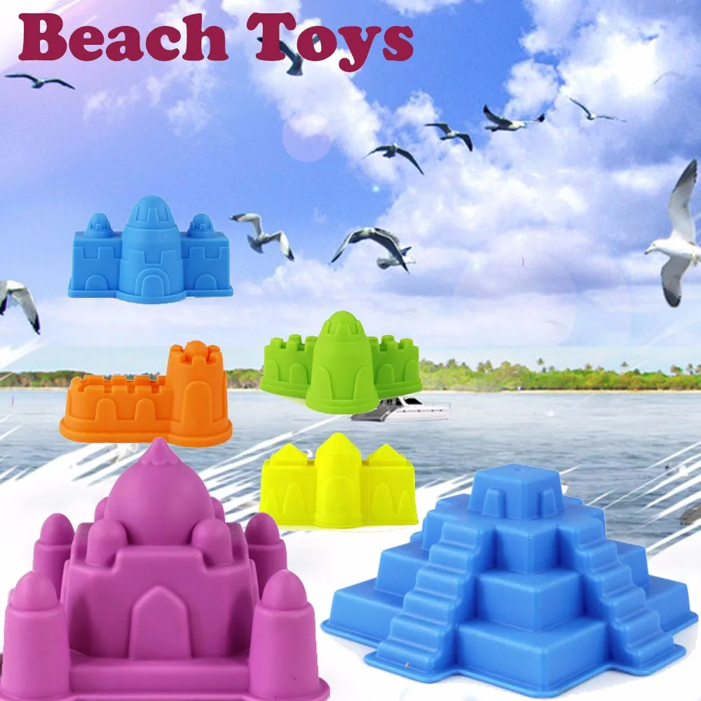 Modelo de Castillo de arena para niños, herramientas de agua, juego de arena, herramientas de arena, molde de construcción, 6 piezas, gran oferta