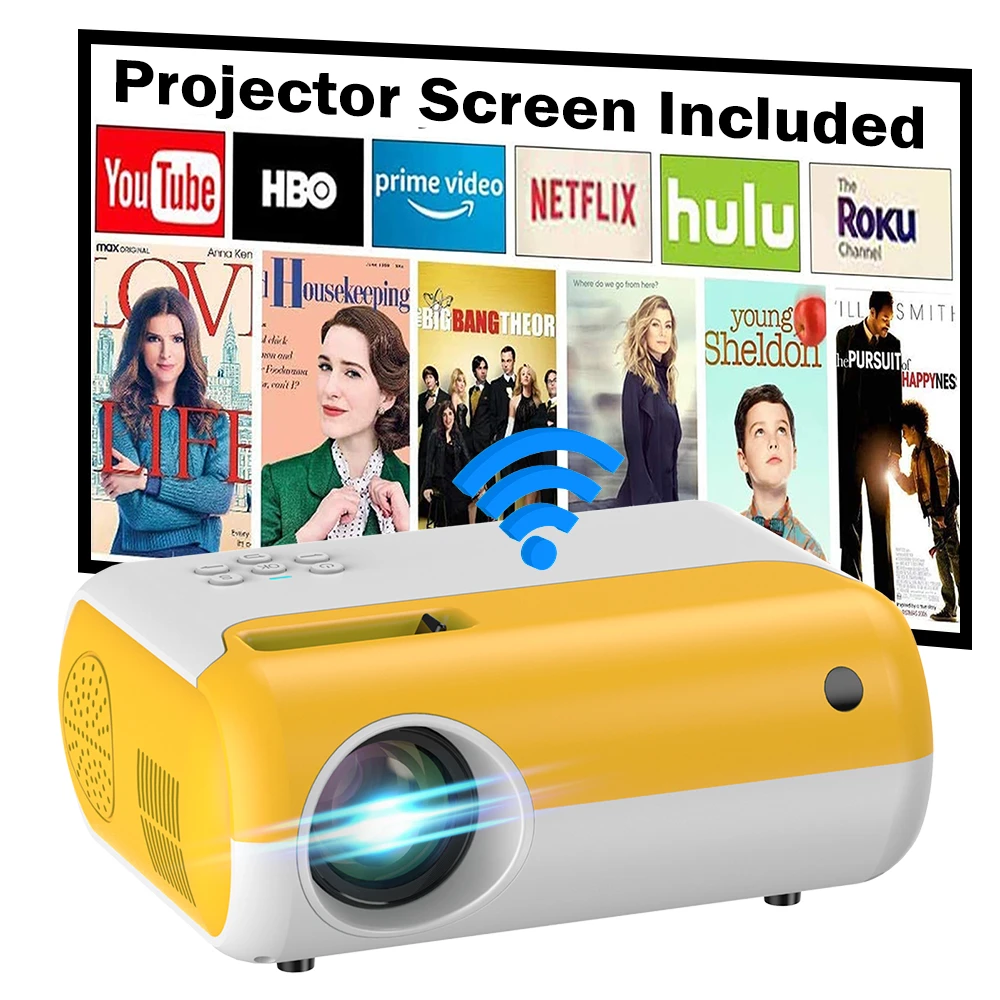 Salange mini proyector Led portátil P80, 800x480dpi android tv portátil smart tv home cinema proyectores , 2800 lúmenes, 1080P, compatible con portátiles Proyector vídeo para cine en casa proyector para movil| Proyectores