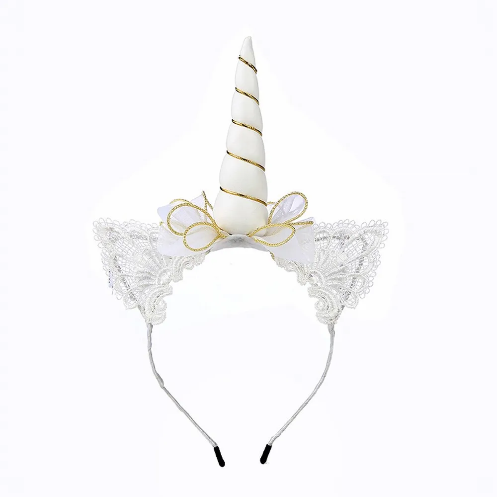 9 Ins/Детская повязка на голову с единорогом; вечерние головные уборы на Хэллоуин; аксессуары для волос с заячьими ушками; Детская повязка на голову; подарок на день рождения; повязка на голову - Цвет: 9