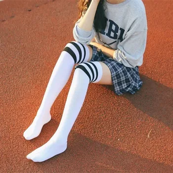 

Fashion Sexy Socks Striped Long Socks Women Long Stockings Warm Thigh High Socks For Ladies Girls New Striped Knee Socks Women