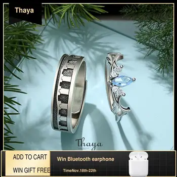 

Thaya 100% S925 Sterling Silver Open Ring Fine Jewelry Oriental Element Iris Flower Design Rings For Women Girl Luxury Jewelry