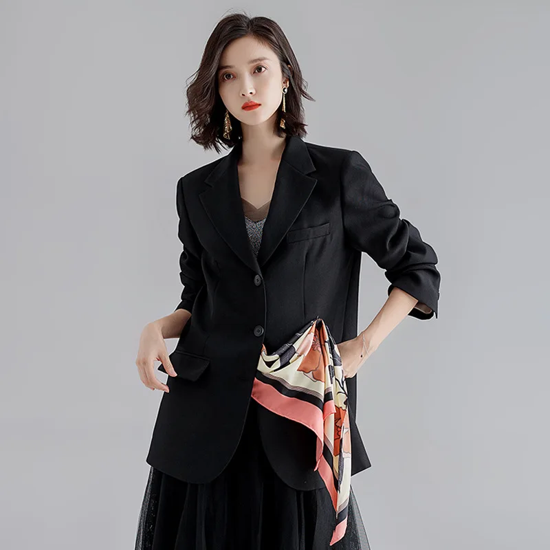 

2019 Autumn New Style Fashion CHIC Ultra-Fire Red Drape Wide Send Short Small Suit WOMEN'S Dress Suit Coat