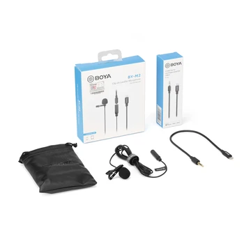 

BOYA BY-M2 Clip-on Lavalier Microphone Mini Wired Condenser Microphone Mic for iOS devices