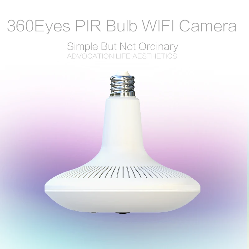 Панорамная Wi Fi камера 360 МП градусов маленький размер 3D видение умная лампа для