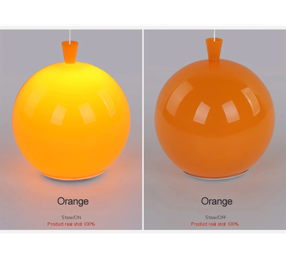 Balloon Pendant Light Children Room Lamp Dia 25cm 6 Colors Acrylic fixture home deco Bedroom E27 Energy-saving Lamps Dropship - Цвет корпуса: Оранжевый