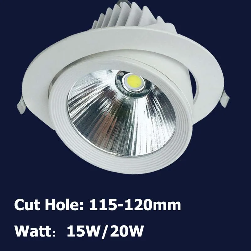 

10pcs/lot 15w 25w 35w Dimmable Adjustable COB Gimable Rotation LED Downlight Recessed Gimbal Commercial Ceiling Lamp AC85-265V