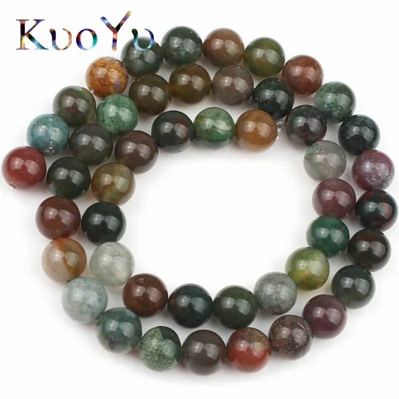 

Natural Stone Indian Agates Beads Round Loose Spacer Beads For Jewelry Making 15"Strand 4/6/8/10/12 mm DIY Bracelet Necklace