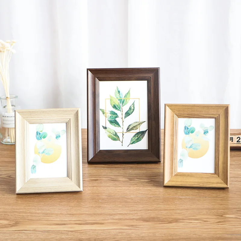 European Style Frame Tabletop Creative Photo Frame 56 7-8 10A4-Inch Photo Frame Imitation Wood Retro American-Style Photo Painti