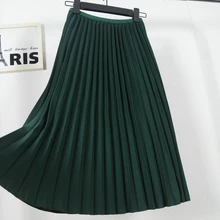 RICORIT Женская двухслойная замшевая длинная Плиссированная Юбка макси, Женская винтажная Юбка миди, женские миди юбки Юбка Vadim