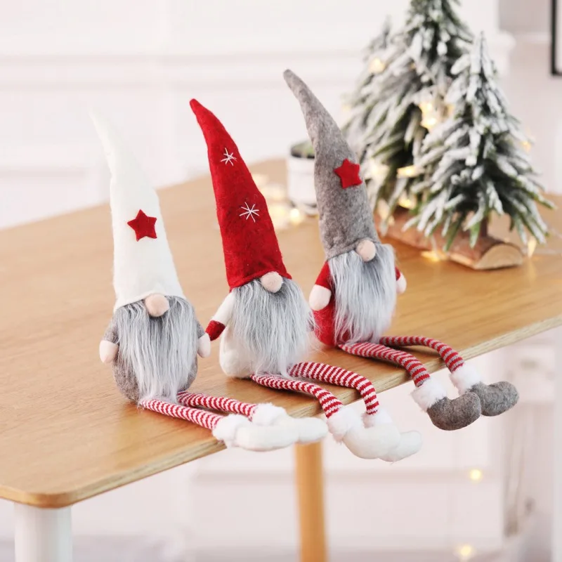 navidad длинные ноги плюшевый эльф игрушка Рождественские украшения подарочные украшения для дома шведский гном Tomte кукла Санта