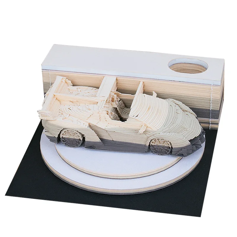 NO.6 100 Sheets Omoshiroi блок 3D блокноты для заметок Новинка винтажные здания автомобиль Рождество Хэллоуин бумага для заметок - Цвет: NO.6 100 Sheets