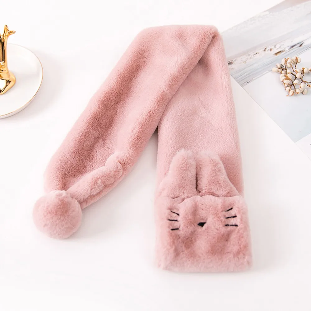 Горячая Распродажа Детские милые теплые бархатные шарфы с котом из мультфильма