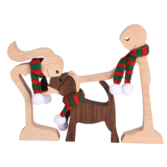 Pet Decorations Craft Wooden Dog Cat Doll Ornaments Carved Model Home Office Ornaments Creative Love Pets Dropshipping M07