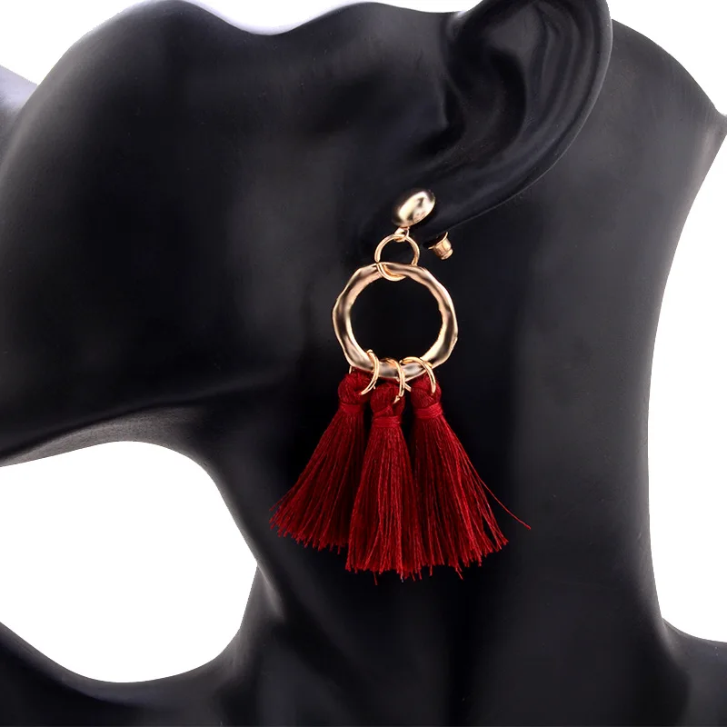 2019 Роскошные Длинные серьги-подвески с кисточками Boho блестящие Висячие серьги