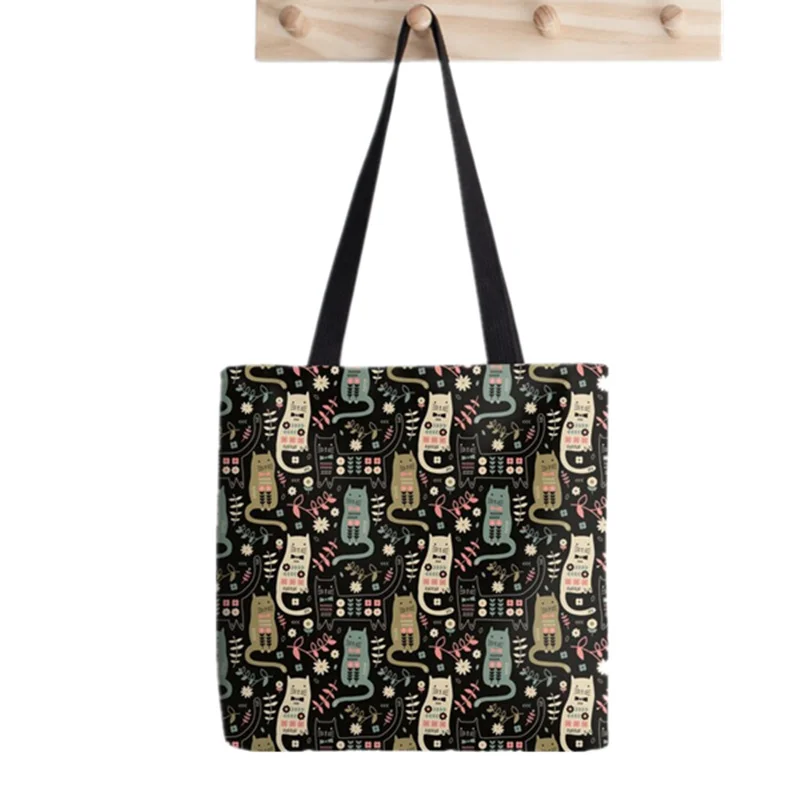Shopper Cats Against Catcalls Bag Printed Tote Bag women Harajuku shopper handbag girl Shoulder shopping bag Lady Canvas Bag