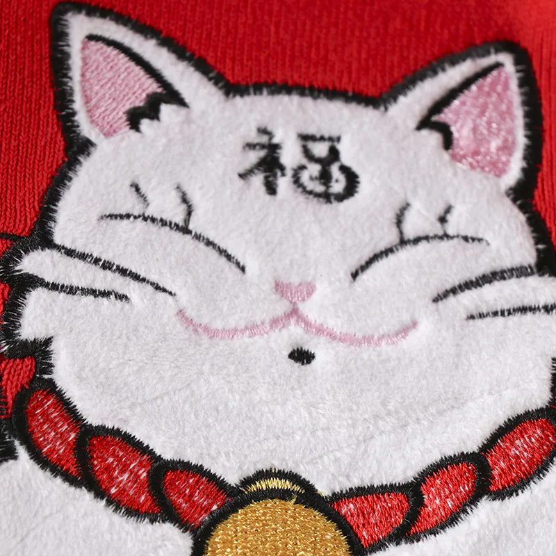 Детская одежда для девочек; свитер с принтом «Lucky Cat»; коллекция года; осенняя одежда; стиль; Детский свитер с вырезом лодочкой; Базовая рубашка для мальчиков