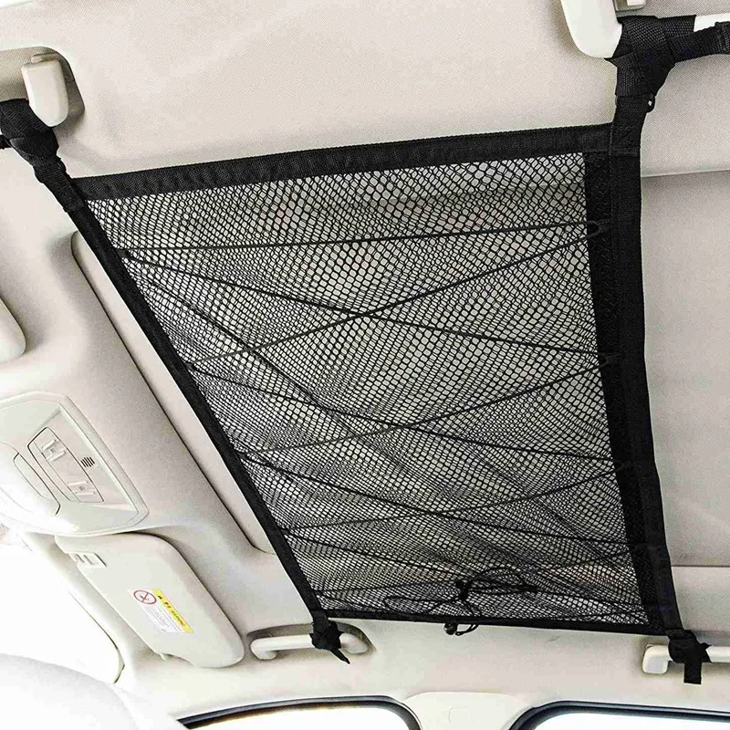 NEW Car Ceiling Storage Net Pocket Roof Interior Cargo Net Bag Car