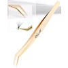 Golden eyelashes tweezers Super Precision Premium Stainless  steel Eyebrow Tweezer for Eyelashes Extension Eye Makeup Tools 4