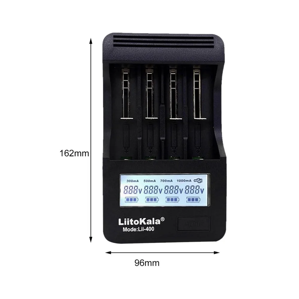 Liitokala Lii-400 18650 зарядное устройство с ЖК-дисплеем 26650 21700 14500 10440 4 слота NiMH Li-Ion умное Универсальное зарядное устройство