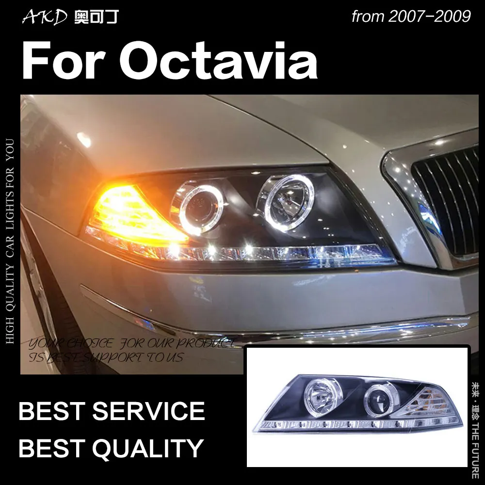 

AKD Car Styling Head Lamp for Skoda Octavia Headlights 2007-2009 Octavia LED Headlight DRL Hid Bi Xenon Auto Accessories