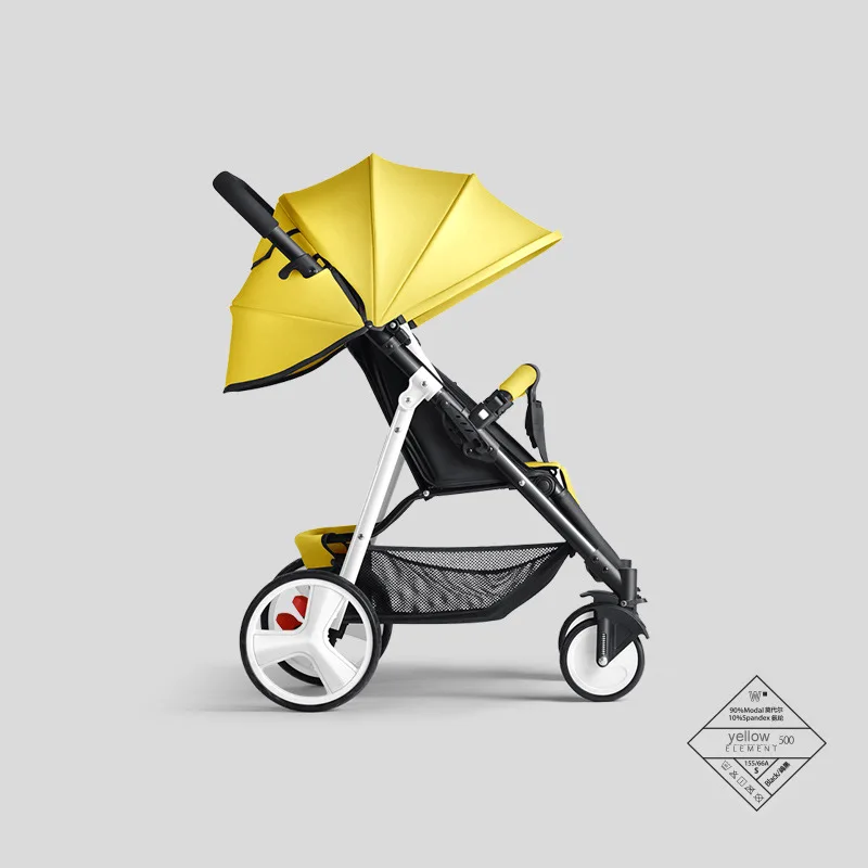 YoyaplusBaby легкая коляска детская коляска портативная детская тележка детская Автомобильная многоцветная Высокая Пейзаж Гиг колеса - Цвет: yellow 2