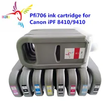 700 мл 12 Цветов PFI706 совместимый чернильный картридж с чернилами для татуажа, пигмент для мануального татуажа Canon iPF 8400/9400/8410/9410 патрон чернил для принтера PFI706