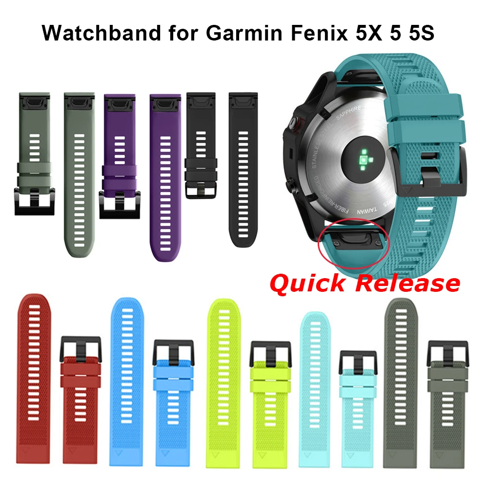 

26 22mm Watchband for Garmin Fenix 5X 5 5S Plus 3 HR Forerunner 935 Watch 20mm Quick Release Silicone Easy fit Wrist Band Strap