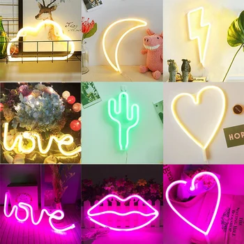 

2020 LED Neon Sign Love Lightning Cloud Moon Neon Light Room Decor Shop Wedding Christmas Party Decoration Photography Prop D30