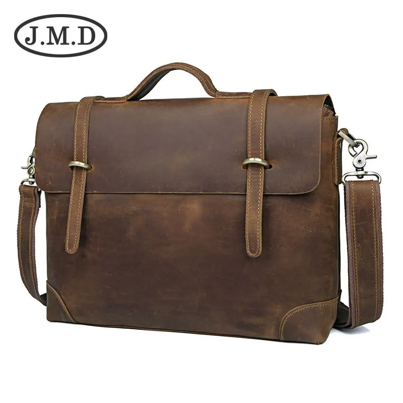 Men Briefcases 14" Cow Leather Man Shoulder Hand Bags Business Casual Fashion Tote Crossbody Bag Male Briefcase Real Leather