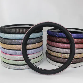 

Hot Drilling Steering Wheel Cover Car Interior Trim Diamond Set Diamond Car Grip Cover Female Car Supplies Four Seasons General-