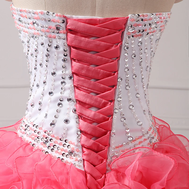 Quinceanera Dresses Sweet 16 Dress Girl Party Beaded Pageant Gowns Jiayigong Ruffled Organza With Jacket Detachable Skirt