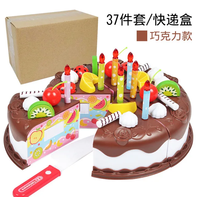 37pcs-Chocolates DIY торт игрушка кухня еда ролевые игры резка фрукты игрушки на день рождения Cocina De Juguete игрушки для детей Развивающие головоломки подарок - Цвет: 37pcs-Chocolates