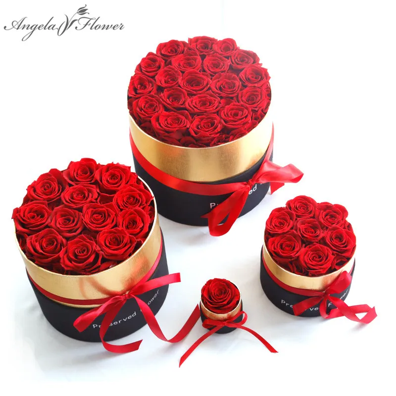 Eternal Rose in Box Preserved Real Rose Flowers With Box Set The Best  Mother's Day Gift Romantic Valentines Day Gifts Wholesale