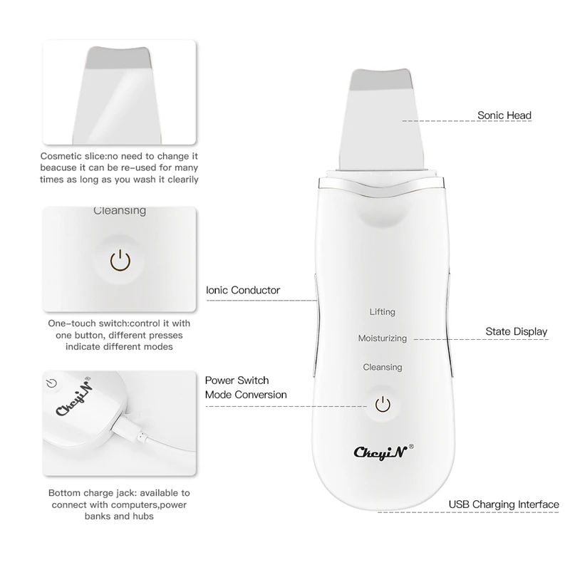 EMS Mesotherapy RF Radio Frequency Facial Beauty Massager + Ultrasoic Skin Scrubber Deep Face Cleaning Nano Mister Face Sprayer