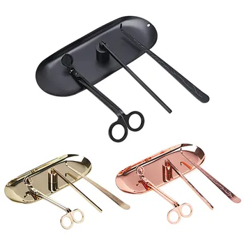 

Candle Accessory Set Candle Wick Trimmer Candle Wick Dipper Candle Snuffer Storage Tray 4 Packs Candle Care Kit Gift for Candle