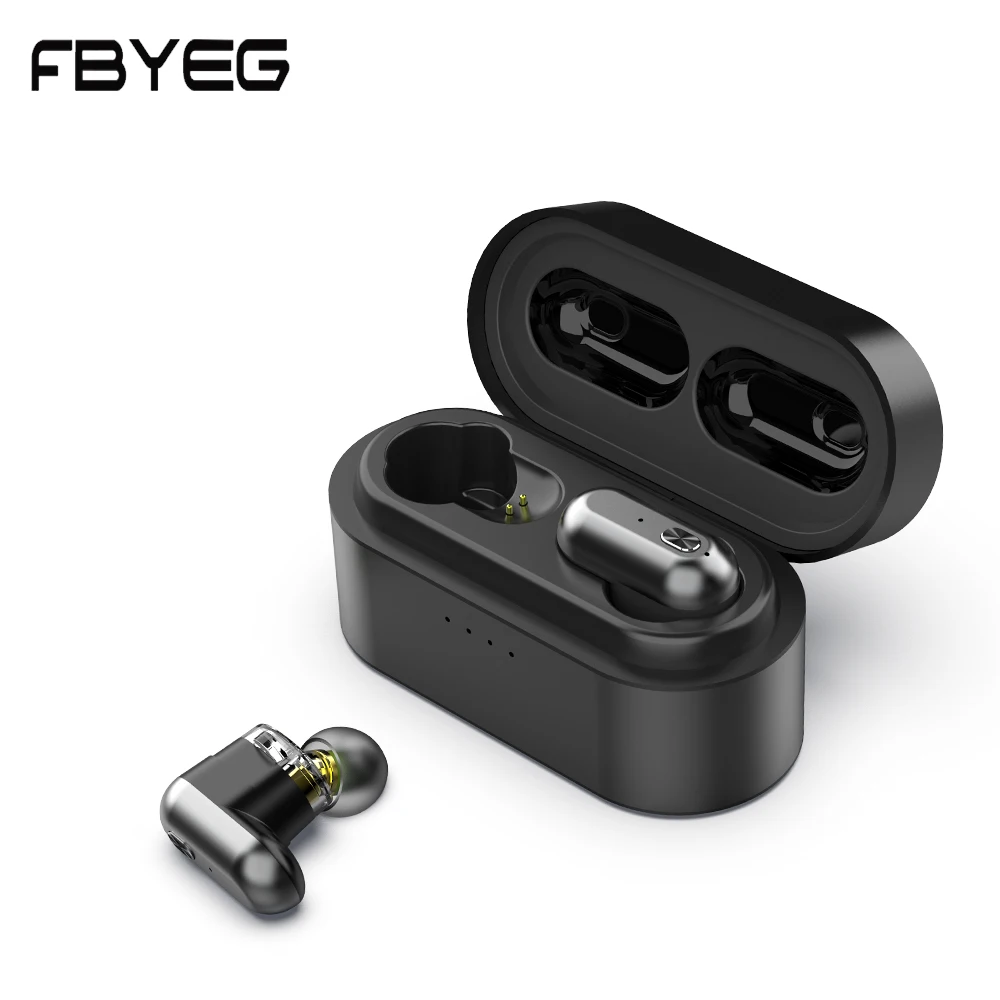 

FBYEG TWS Bluetooth Earphone V5.0 Wireless Earphone Bass Stereo [Dual Dynamic Driver] HiFi game With microphone Earbuds Headset