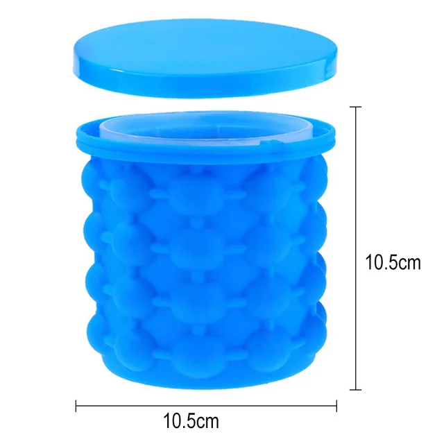 Ice Bucket,Large Silicone Ice Bucket /& Ice Mold with lid, 2 in 1 Space Saving Ice Cube Maker Silicon Ice Cube Maker Besmon Portable Silicon Ice Cube Maker