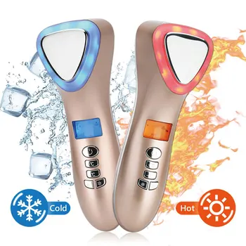 

1 Pc Beauty Instrument Multi-function LED Hot Cold Ultrasonic Cryotherapy Facial Lifting Vibration Massager Ion Beauty Equipment