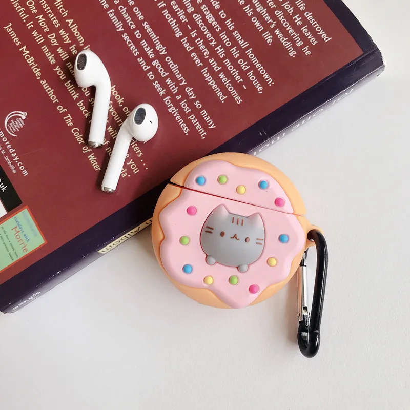 3D Lovely Japan Donuts Toast Cat Kitty Headphone Cases For Apple Airpods 1/2 Cute Silicone Protection Earphone Cover Accessories