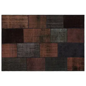 

Handmade Brown Vintage Overdyed Patchwork Area Rug 160x230 Cm-5'3''X7'7''