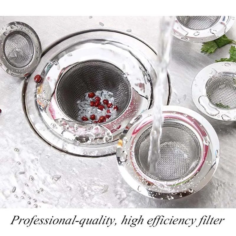 Stainless Steel Drains Kitchen Sink Strainers Bathroom Hair Filter Kitchen Bath Accessories Floor Drain Net Hair Blocking Filter kitchen sink filter,drain filter,drain strainer,floor drain filter