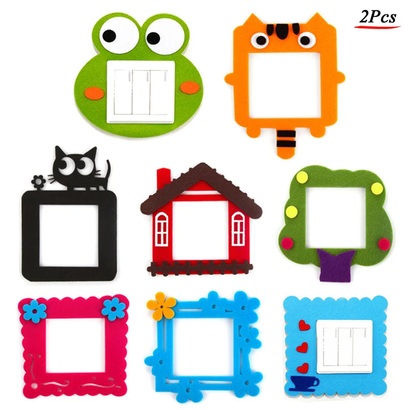 2 шт./лот милые животные из мультфильма для детской спальни переключатель панель