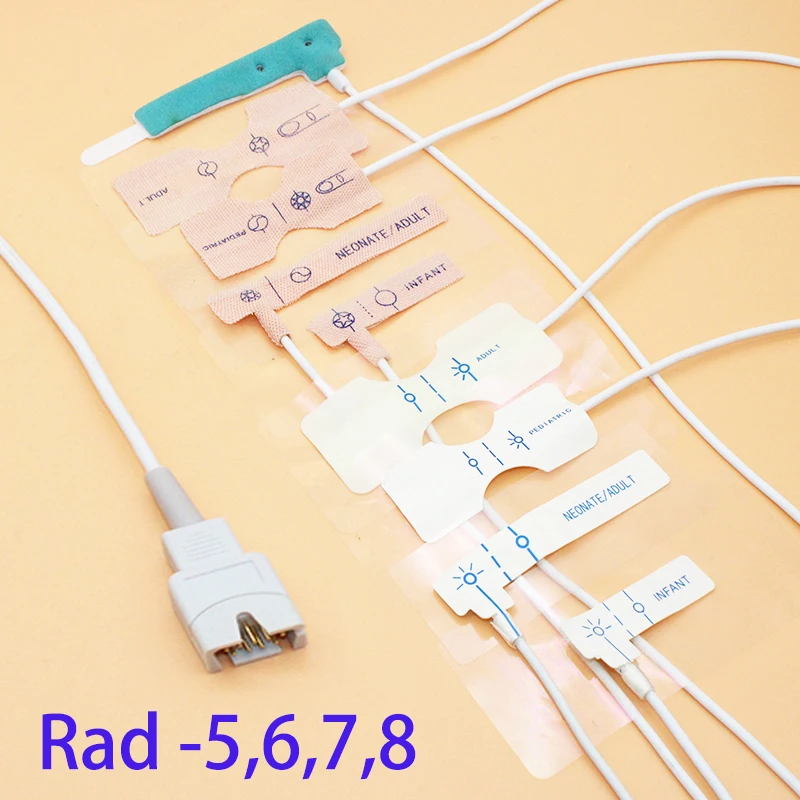 Совместим с Masimo Rad-5 6 7 8 ranbow tech одноразовый кабель датчика Spo2 для