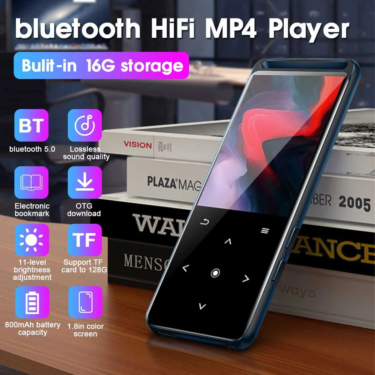 16GB M6 MP3/MP4 bluetooth плеер Hifi портативный аудио часы 1,8 дюймов сенсорный экран MP4 плеер с FM радио Электронная книга диктофон