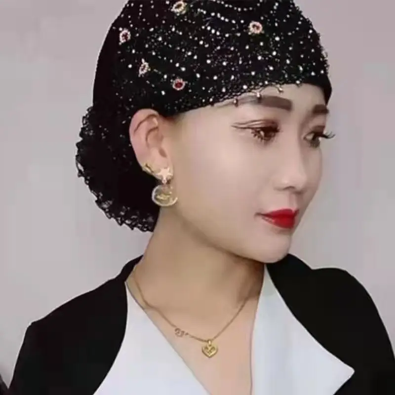Elegant Flower Beading Women's Turban Hat Winter Women Muslim Headscarf Bonnet Female Head Wraps Caps Turbante Mujer Chemo Hats