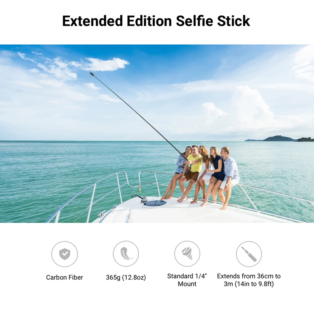 Insta360 3m 9.8ft Extended Edition Selfie Stick for ONE RS, ONE X2 & X3  Action Camera