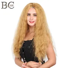 BCHR длинные афро кудрявые 13*1 кружева спереди парик натуральный синтетический блонд парик для женщин парики термостойкие волокна
