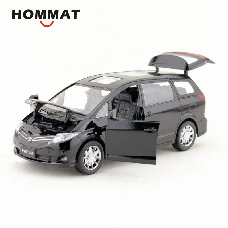 HOMMAT 1:32 Toyota Previa бизнес MPV сплав металла Литые и игрушечные транспортные средства модели автомобилей игрушки для детей звук и светильник