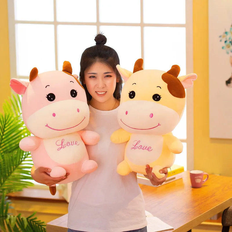 Hot Sale New Creative Cute Short Plush Toys Fiber Cotton Plush Pillow Doll Couple Calf Doll Creative Children's Birthday Gift