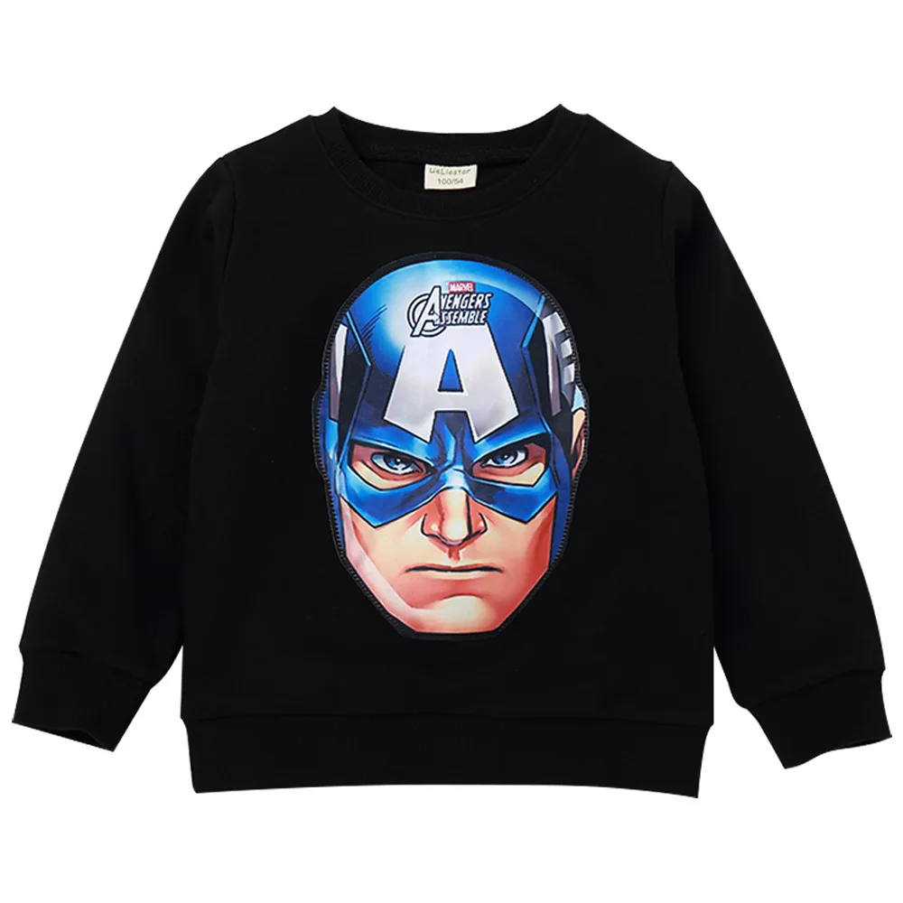 

2020New Marvel Spring And Autumn Cotton Boys' Sweatshirt US Captain Long Sleeve Fight Star Costume Halloween Children's Clothing